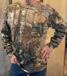 Unisex Long-Sleeve T-Shirt — Camo, Embroidered Deer Lake Logo