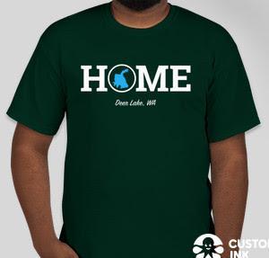 Cotton T-Shirt — Forest Green, Deer Lake Logo