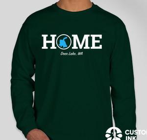 Cotton Long-Sleeve T-Shirt — Forest Green, Deer Lake Logo